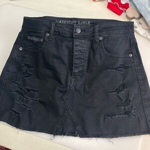 NWT American Eagle Outfitters Black Denim Mini Skirt Size 8